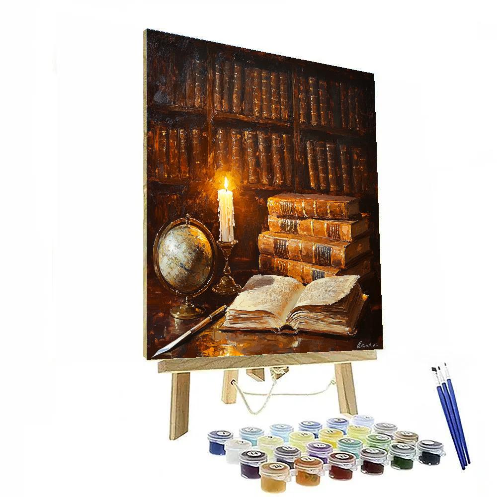 Rembrandt Inspired Library Scholar By Candlelight DIY paint by numbers