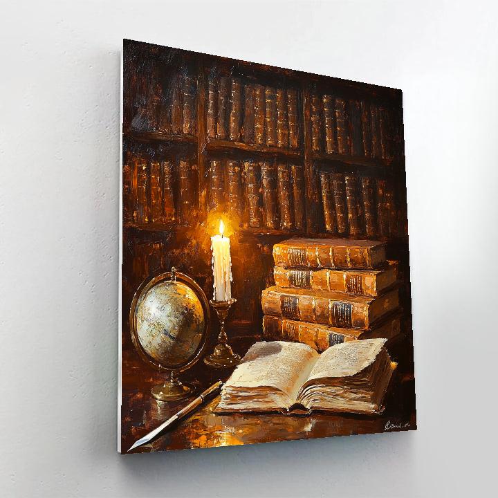 Rembrandt Inspired Library Scholar By Candlelight DIY paint by numbers