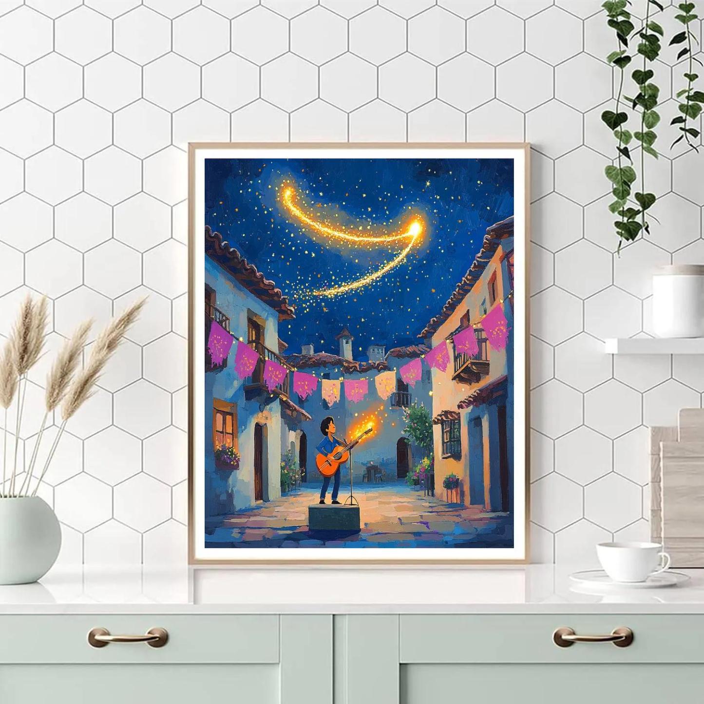 Miguel Guitar Comet Concert Number painting