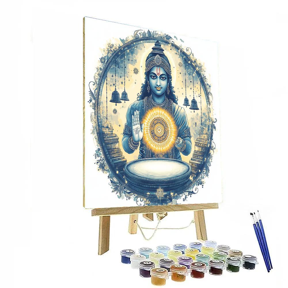 Sudarshana Chakra As A Celestial Mandala Gate paint by color