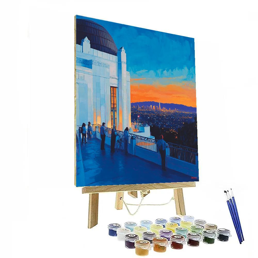 Cinematic View From Griffith Observatory Terrace Los Angeles United States paint by number