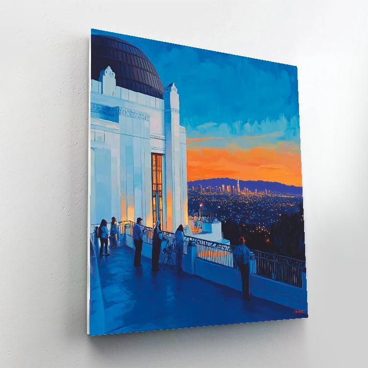 Cinematic View From Griffith Observatory Terrace Los Angeles United States paint by number