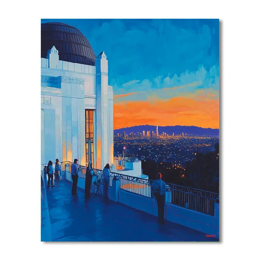 Cinematic View From Griffith Observatory Terrace Los Angeles United States paint by number