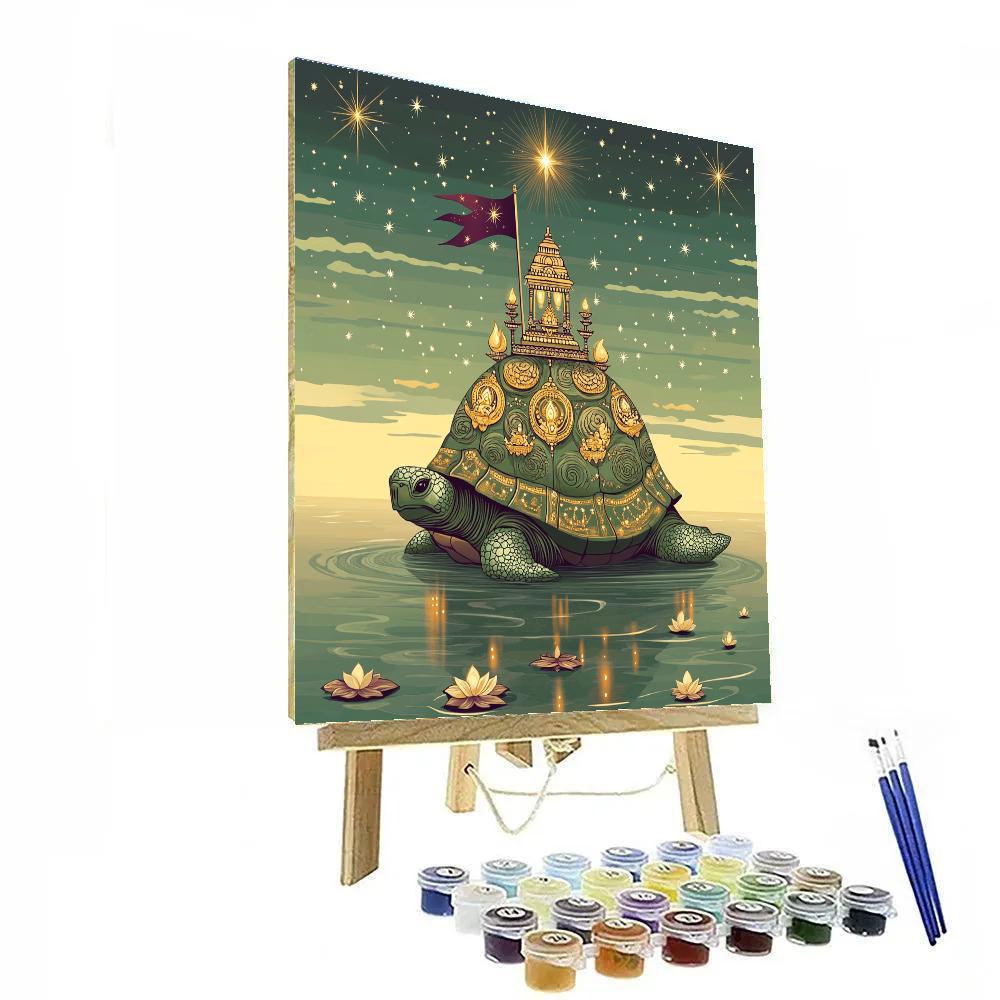 Kurma Avatar Supporting A Floating Star Temple DIY paint by numbers