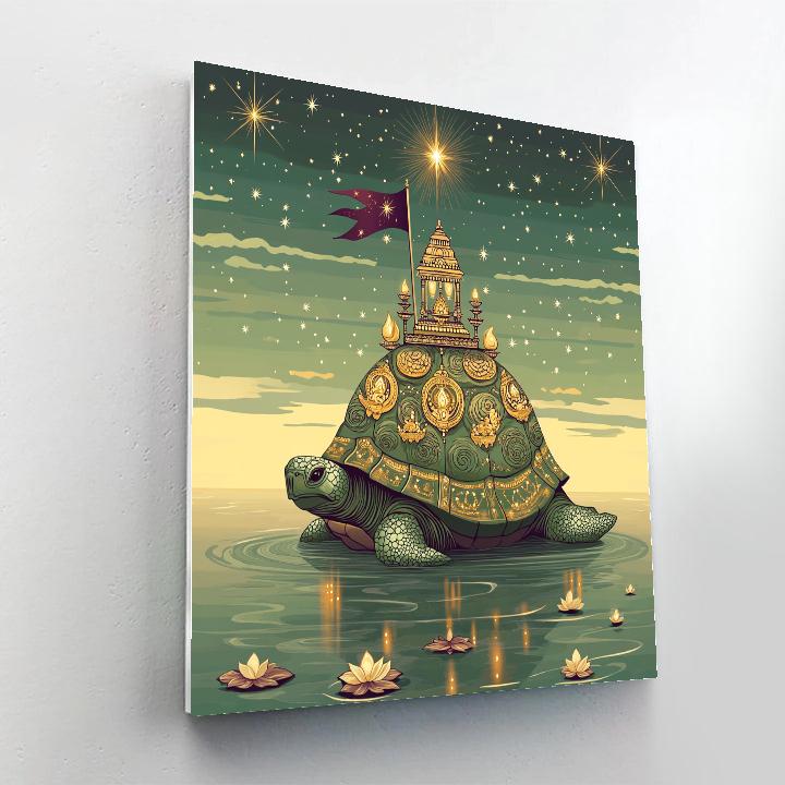 Kurma Avatar Supporting A Floating Star Temple DIY paint by numbers