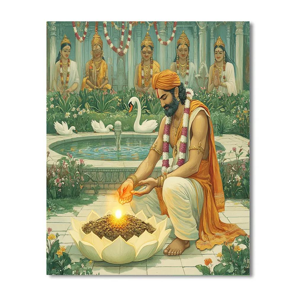 Garden Workshop With Brahma In Bloom Numbered painting kits