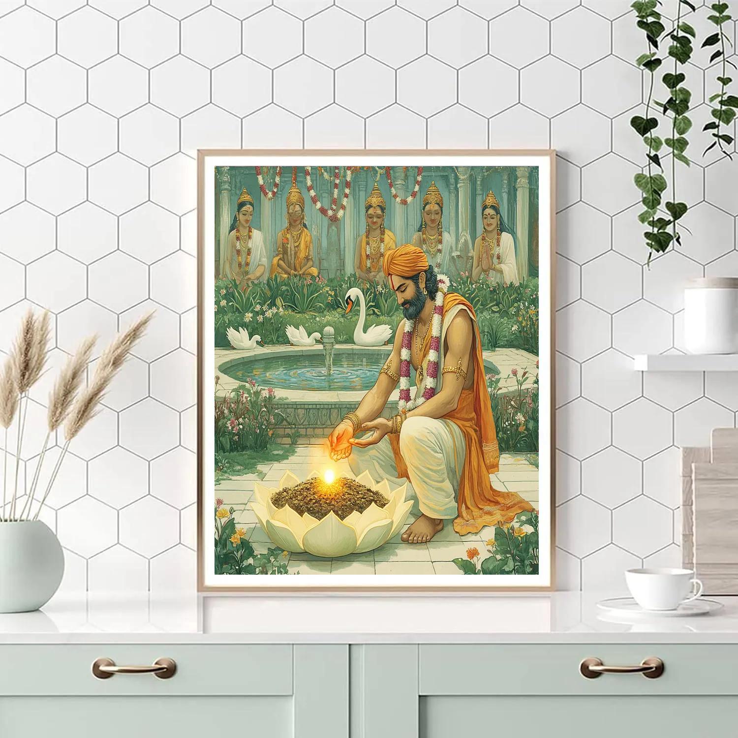 Garden Workshop With Brahma In Bloom Numbered painting kits