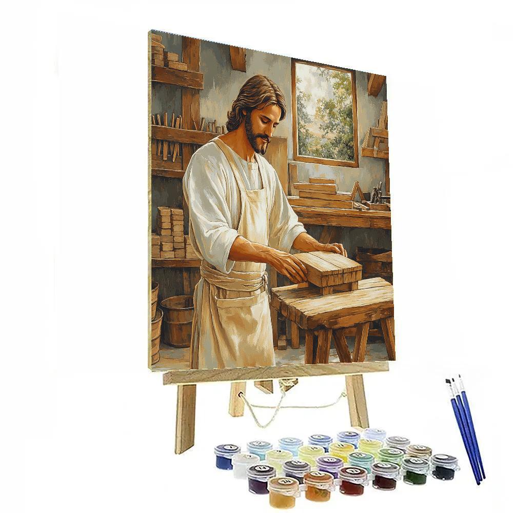Jesus In The Carpenter Quiet Room Paint by numbers kits