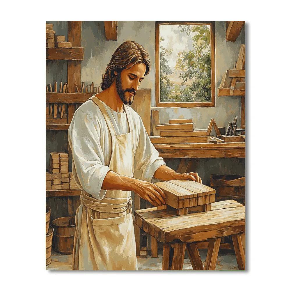 Jesus In The Carpenter Quiet Room Paint by numbers kits
