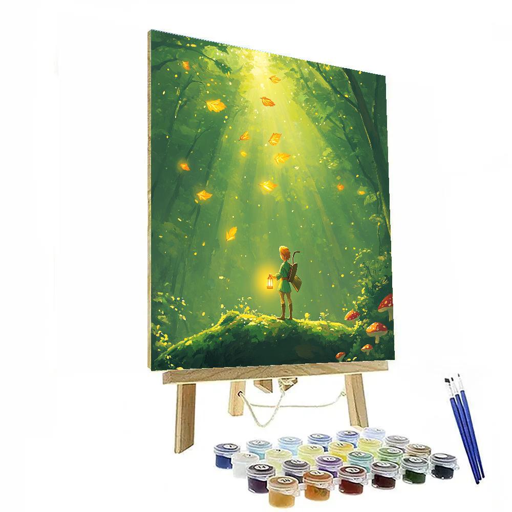 Robin Hood Forest Lantern Gliders painting number kit