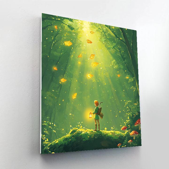 Robin Hood Forest Lantern Gliders painting number kit