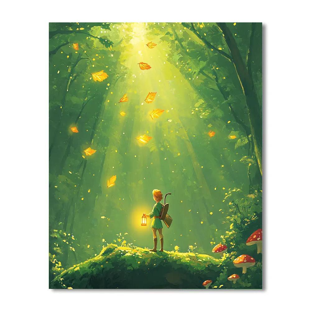 Robin Hood Forest Lantern Gliders painting number kit