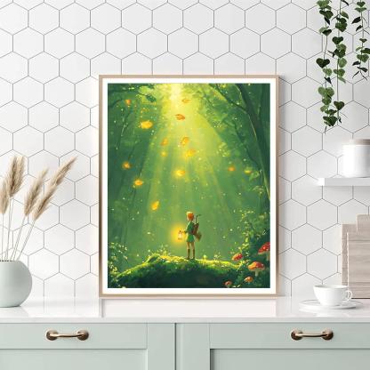 Robin Hood Forest Lantern Gliders painting number kit