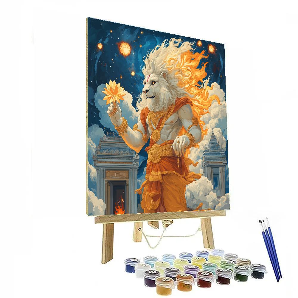 Narasimha Calming A Storm Of Shattered Meteors DIY paint by numbers