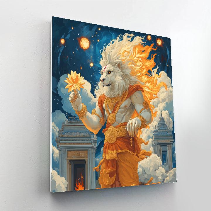 Narasimha Calming A Storm Of Shattered Meteors DIY paint by numbers