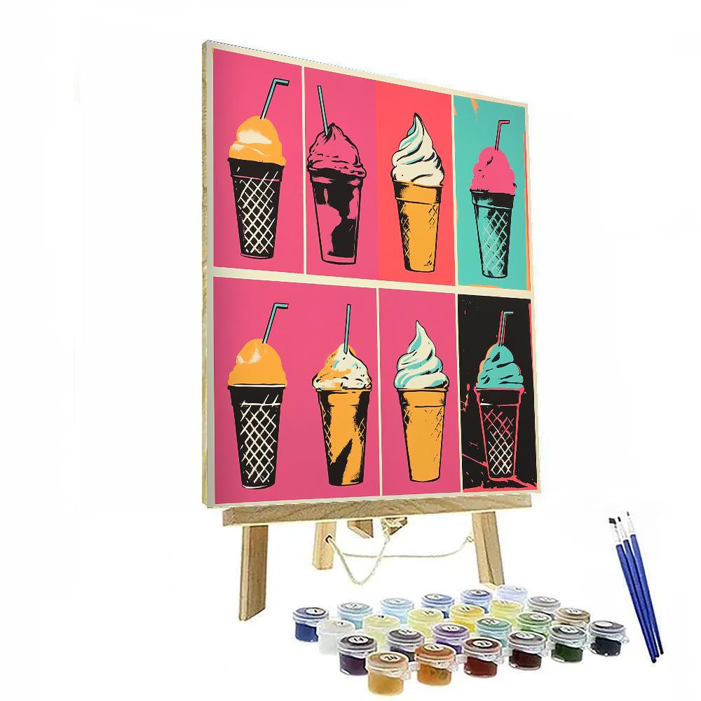 Andy Warhol Inspired Pop Art Ice Cream Parade DIY paint by numbers