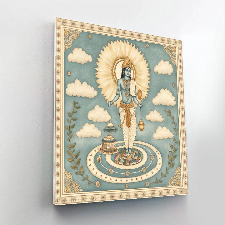 Vamana Measuring A Miniature Galaxy Village Numbered painting kits