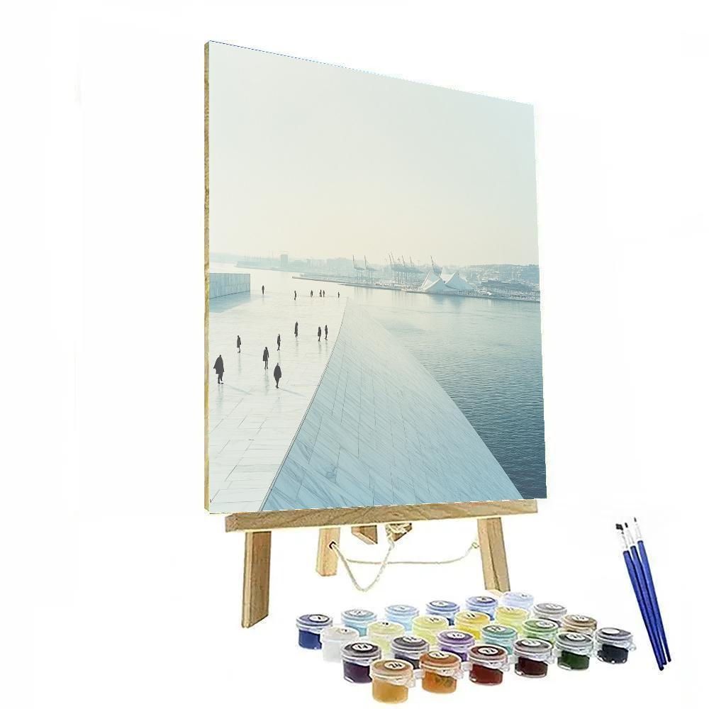 Modern Waterfront Opera House On Oslo Harbor Oslo Norway Painting by numbers kit