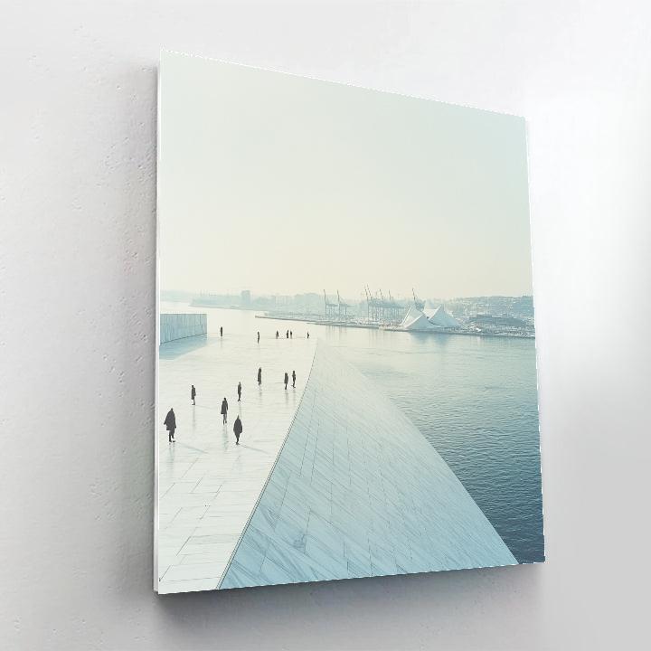 Modern Waterfront Opera House On Oslo Harbor Oslo Norway Painting by numbers kit