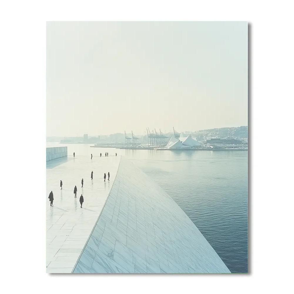 Modern Waterfront Opera House On Oslo Harbor Oslo Norway Painting by numbers kit