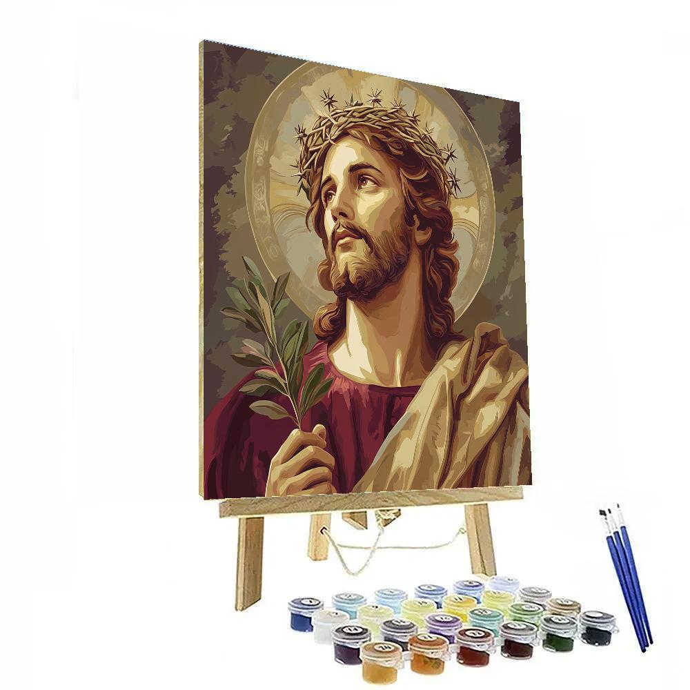 Jesus Crown Of Thorns And Olive Branch Numbered painting kits