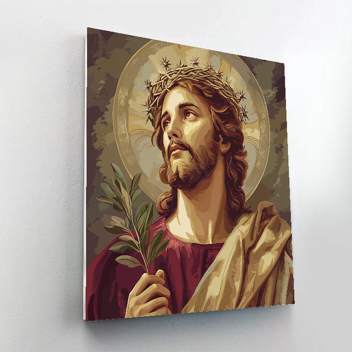 Jesus Crown Of Thorns And Olive Branch Numbered painting kits