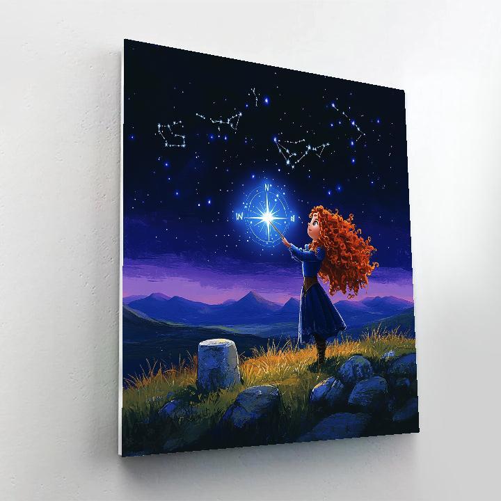 Merida Highland Star Compass Number painting