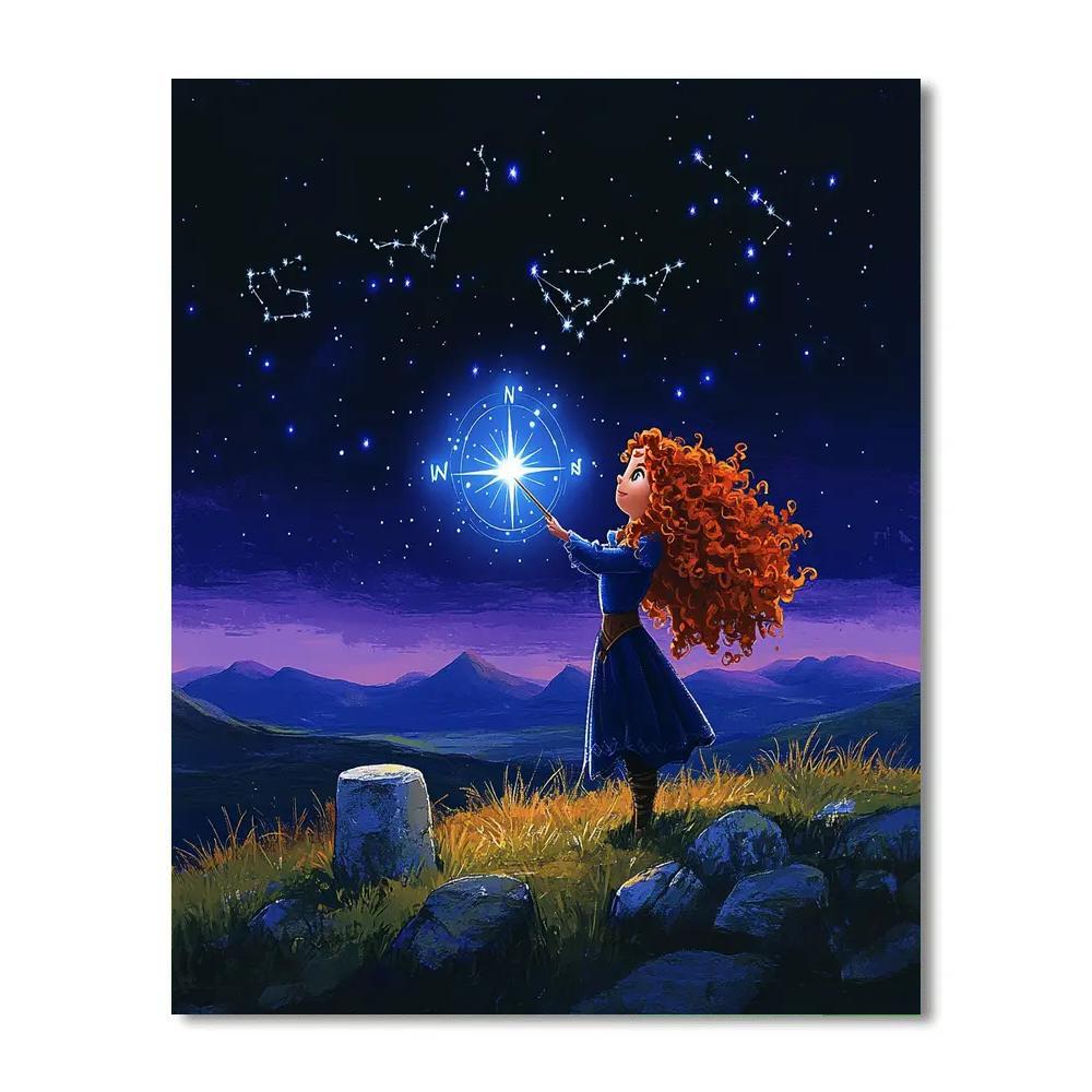 Merida Highland Star Compass Number painting