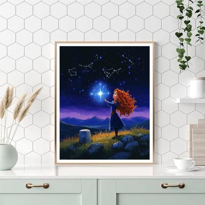 Merida Highland Star Compass Number painting