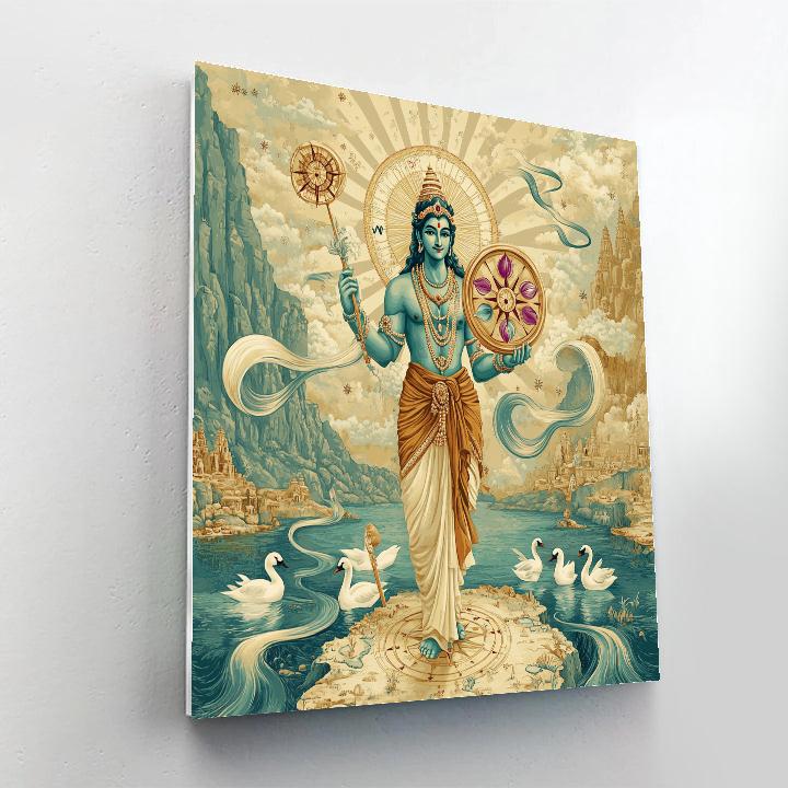 Brahma Wind Compass With Four Directions painting number kit