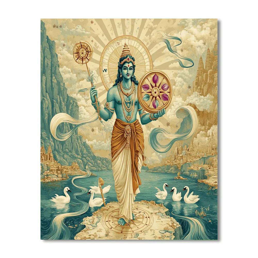 Brahma Wind Compass With Four Directions painting number kit