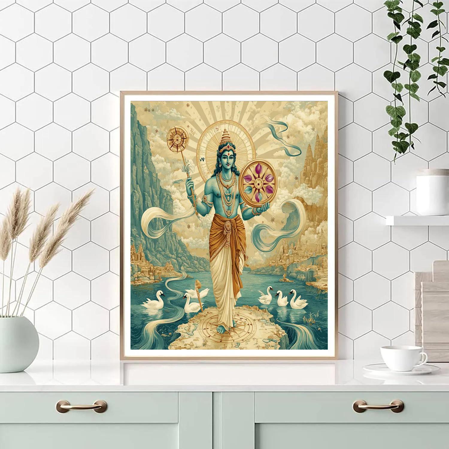 Brahma Wind Compass With Four Directions painting number kit