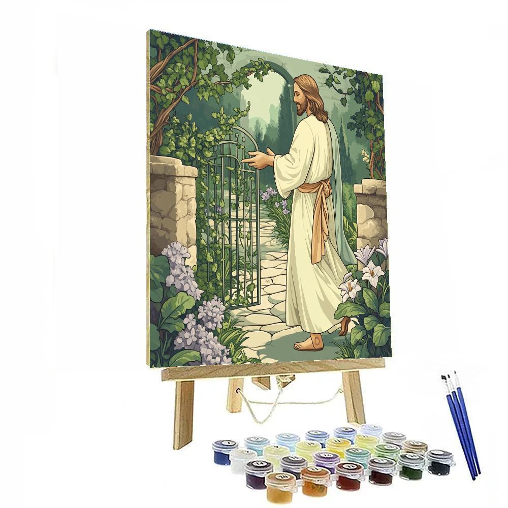Jesus Parable Garden Gate Numbered painting kits
