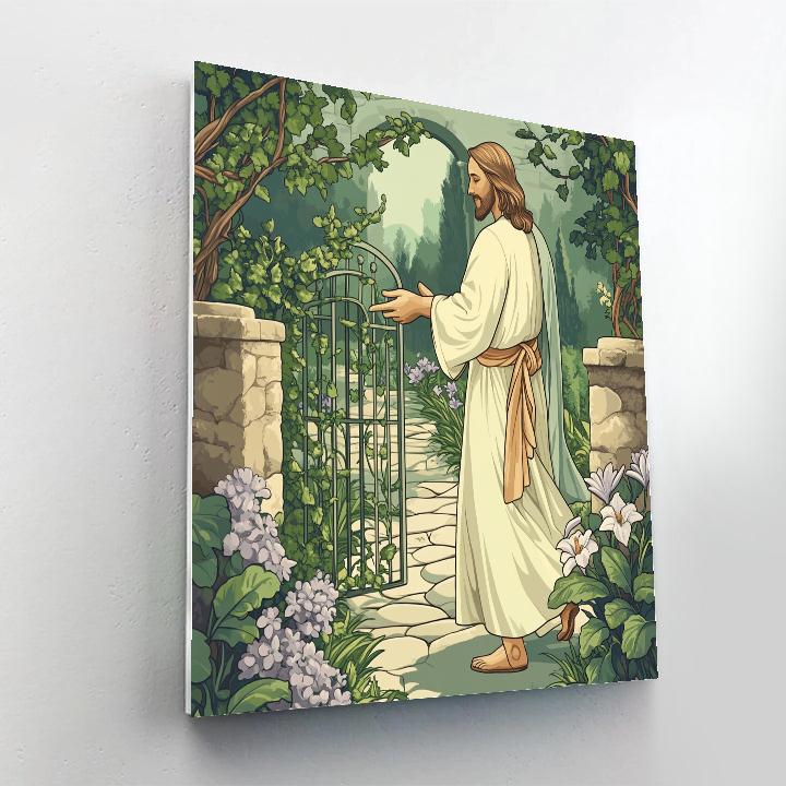 Jesus Parable Garden Gate Numbered painting kits
