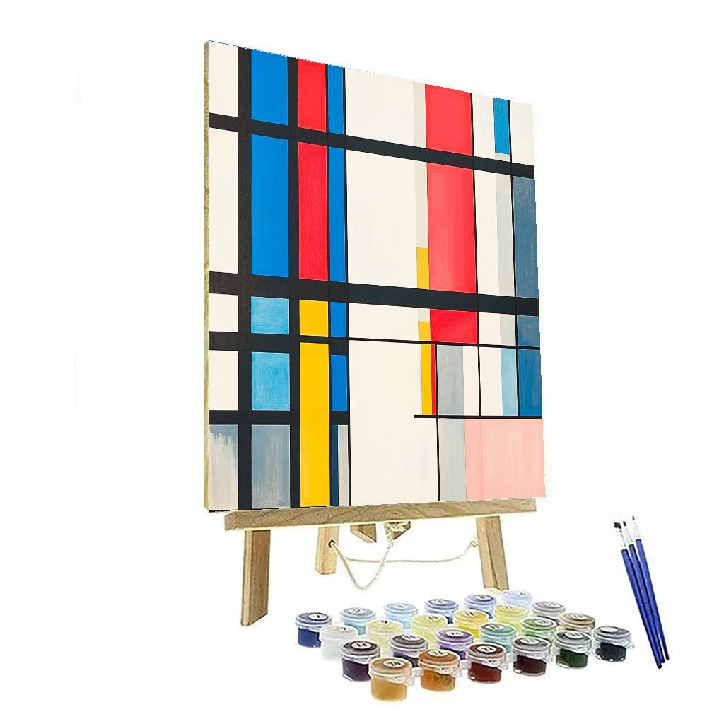 Piet Mondrian Inspired Futuristic City Grid Painting by numbers kit