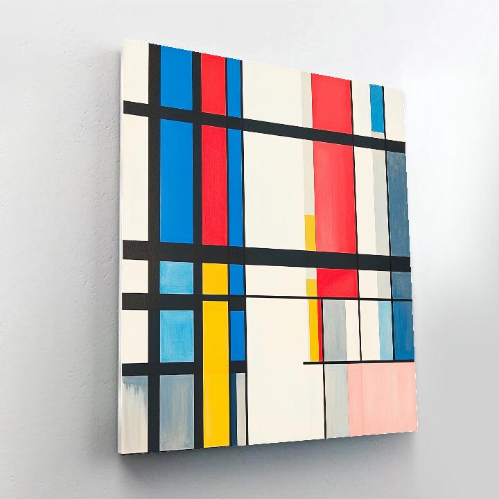 Piet Mondrian Inspired Futuristic City Grid Painting by numbers kit