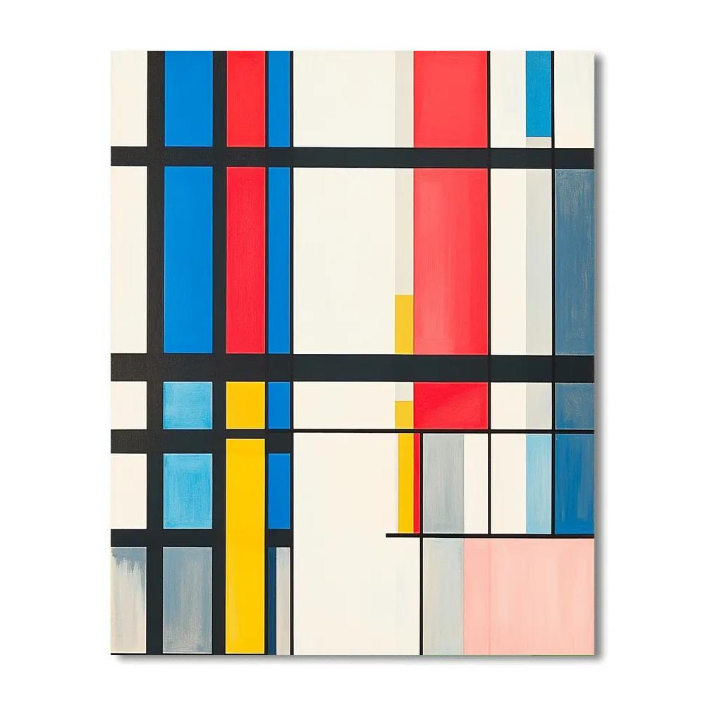Piet Mondrian Inspired Futuristic City Grid Painting by numbers kit
