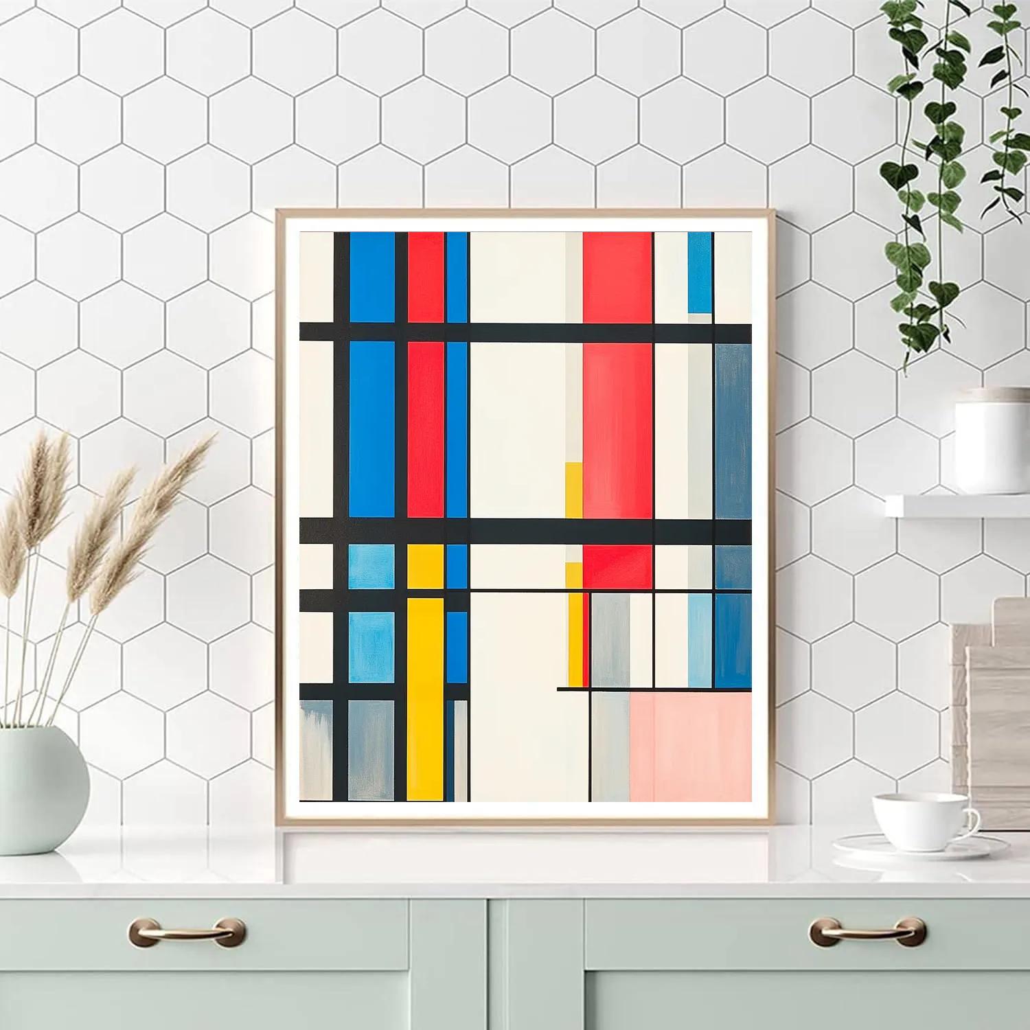 Piet Mondrian Inspired Futuristic City Grid Painting by numbers kit