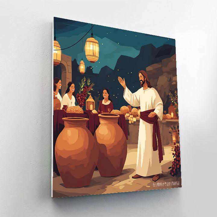 Jesus Wedding Feast Water Jars Numbered painting kits