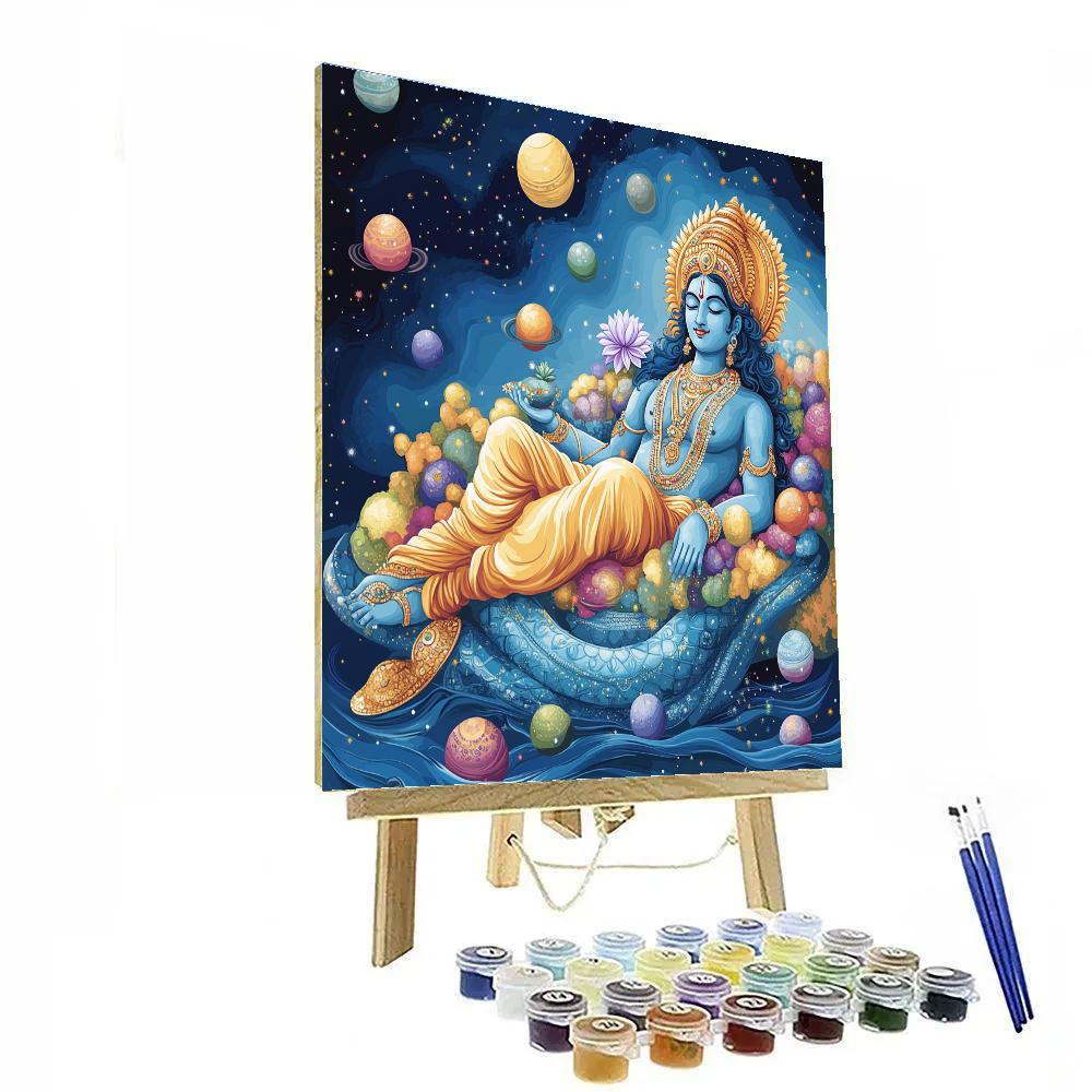Ananta Shesha Cradling A Garden Of Planets DIY paint by numbers