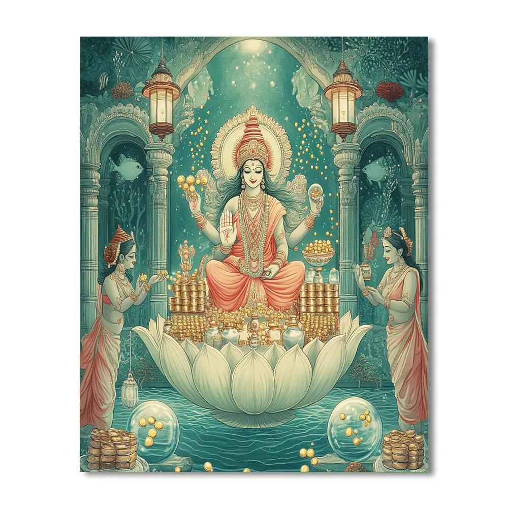 Coral Bazaar Lakshmi Procession Painting by numbers kit