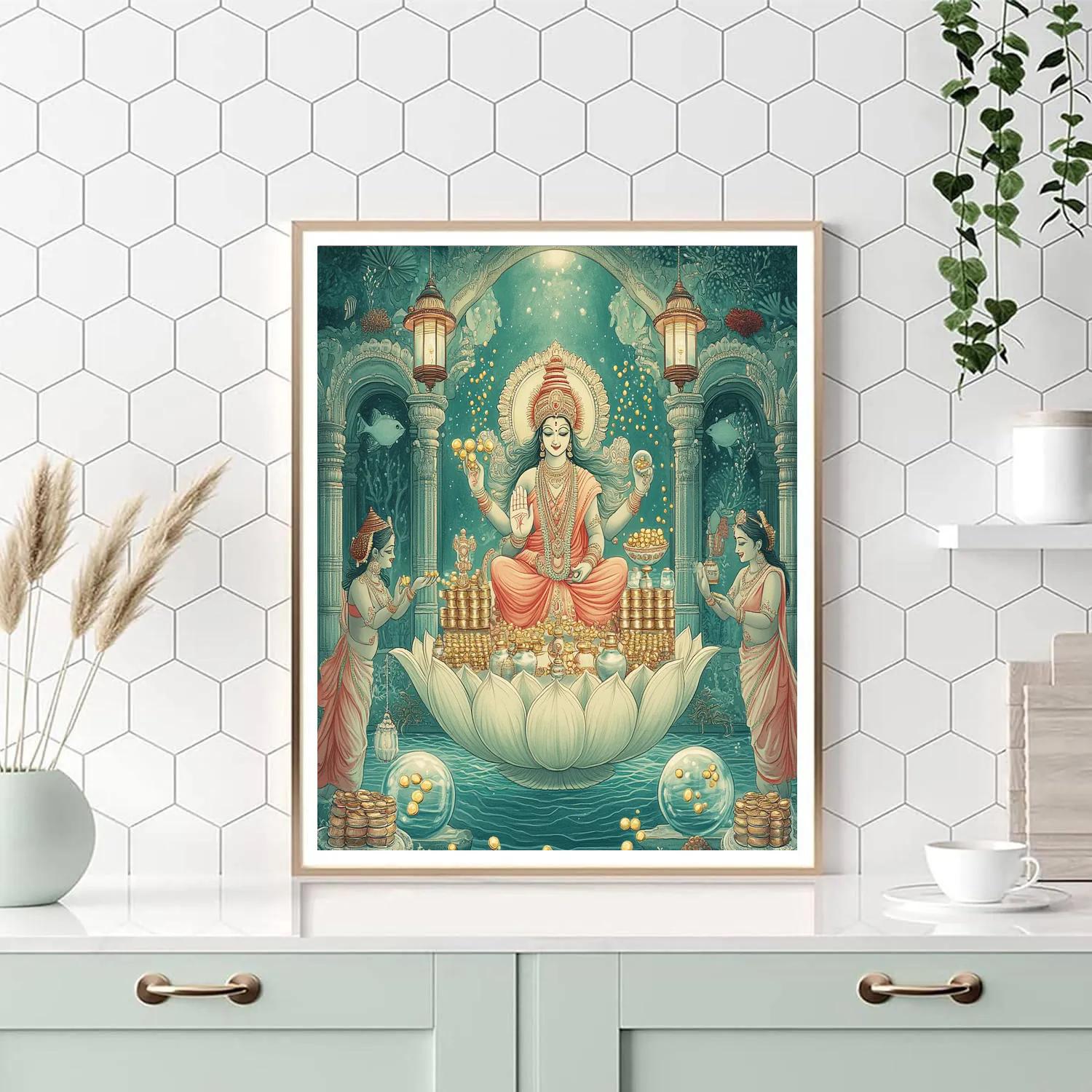 Coral Bazaar Lakshmi Procession Painting by numbers kit