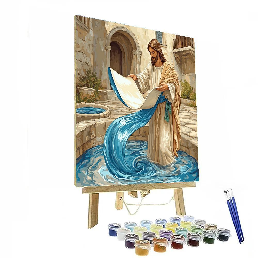 Jesus And The Scroll Of Living Water Number painting