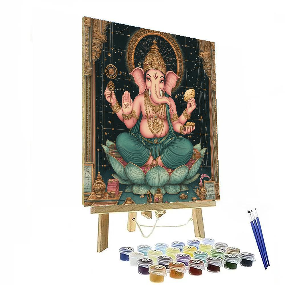 Clockwork Lotus Ganesha painting number kit