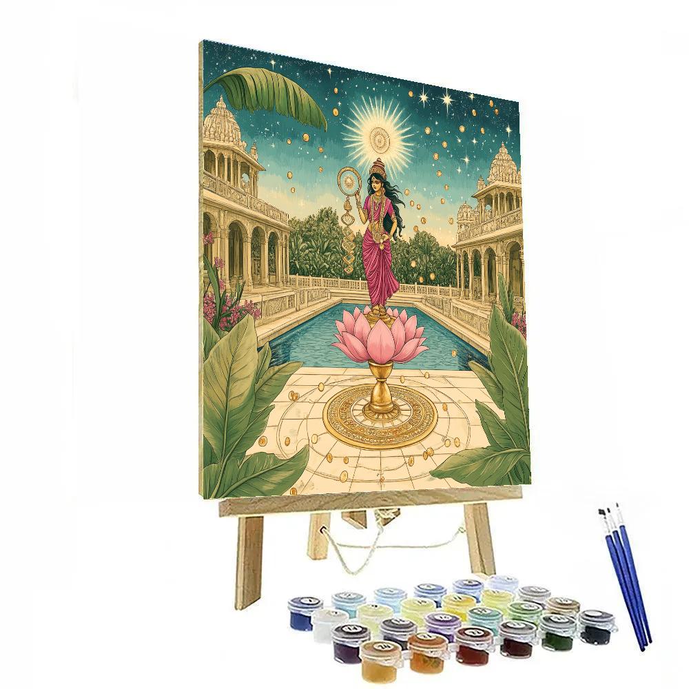 Garden Of Eight Petals With Lakshmi paint by number