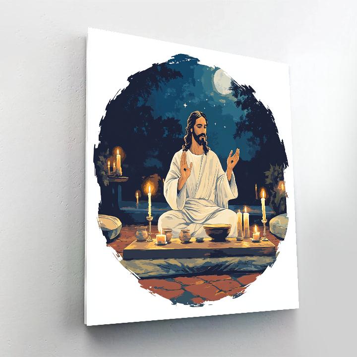 Jesus In Candlelit Upper Room Circle Painting by numbers kit