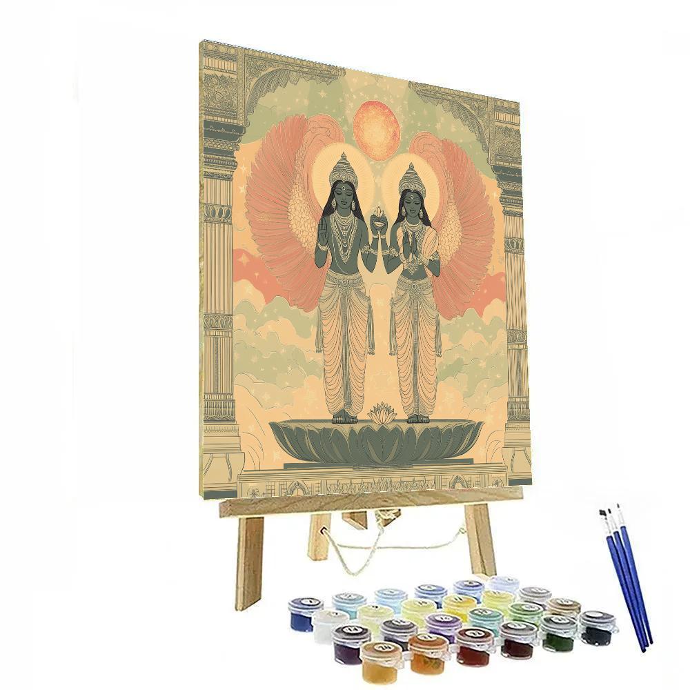 Vishnu And Lakshmi As Twin Nebula Guardians paint by numbers