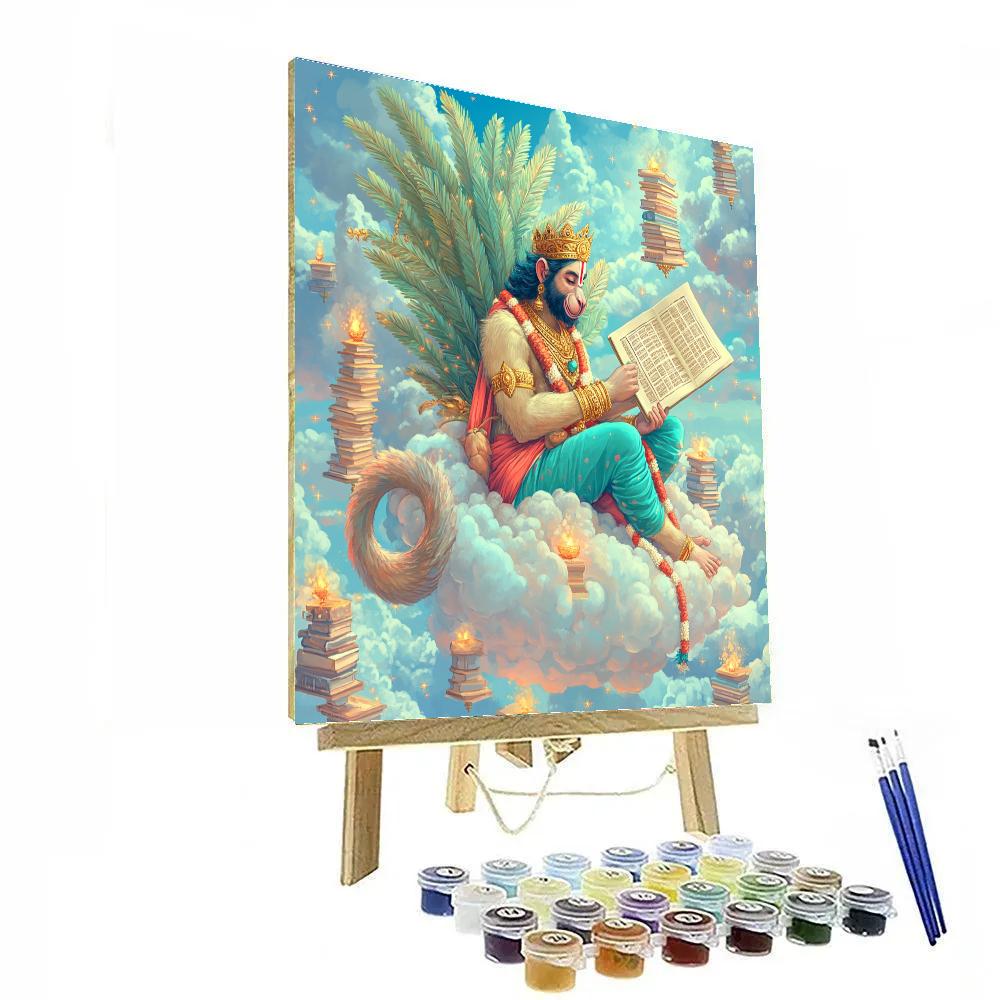 Hanuman Cloud Library Guardian Paint by numbers art