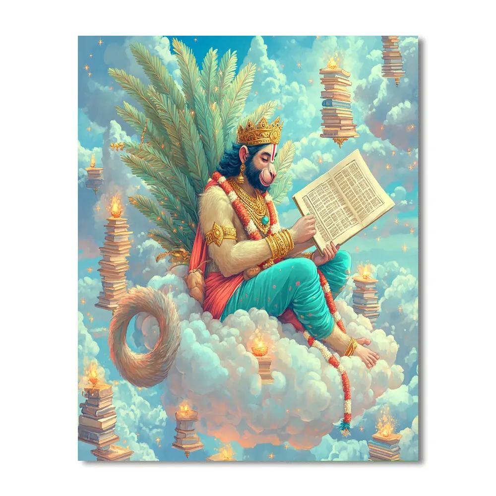 Hanuman Cloud Library Guardian Paint by numbers art