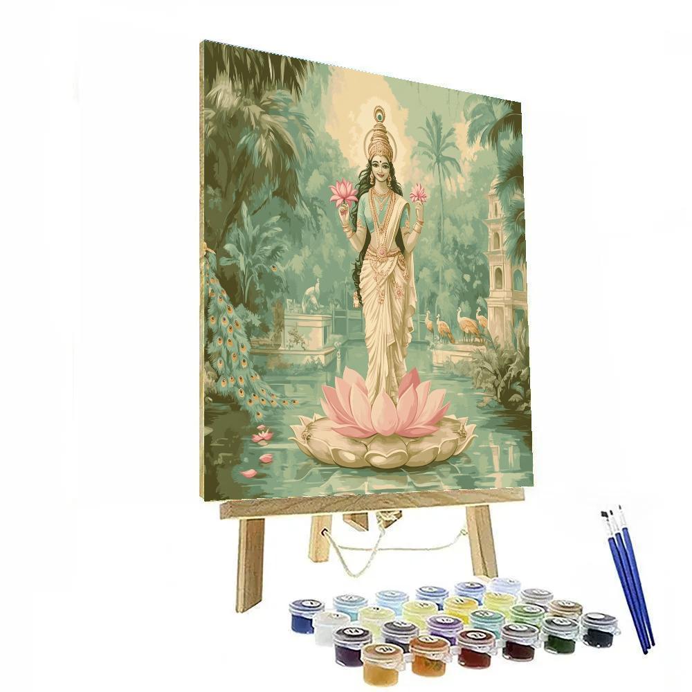 Lotus Garden With Parvati Presence Numbered painting kits